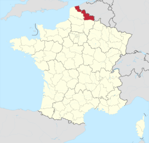 Carte de localisation du Nord en France.