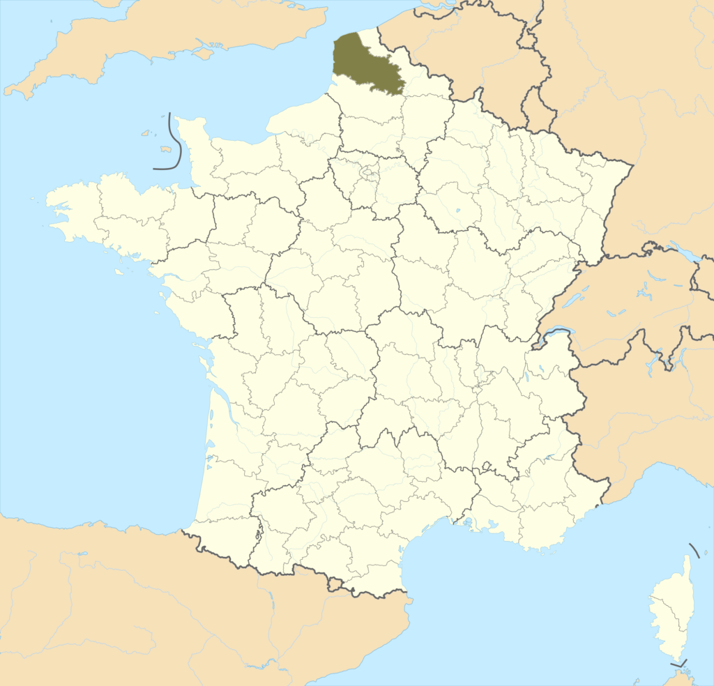 Carte de localisation du Pas-de-Calais en France.