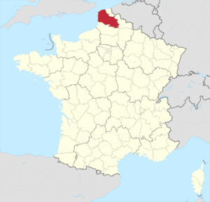 Carte de localisation du Pas-de-Calais en France.