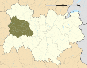 Carte de localisation du Puy-de-Dôme dans la région Auvergne-Rhône-Alpes.