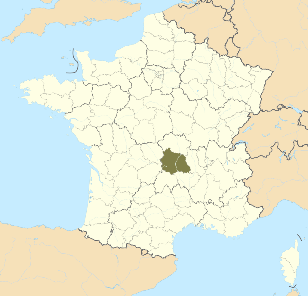 Carte de localisation du Puy-de-Dôme en France.