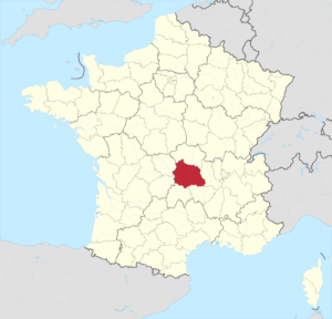 Carte de localisation du Puy-de-Dôme en France.