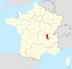 Carte de localisation du Rhône en France.