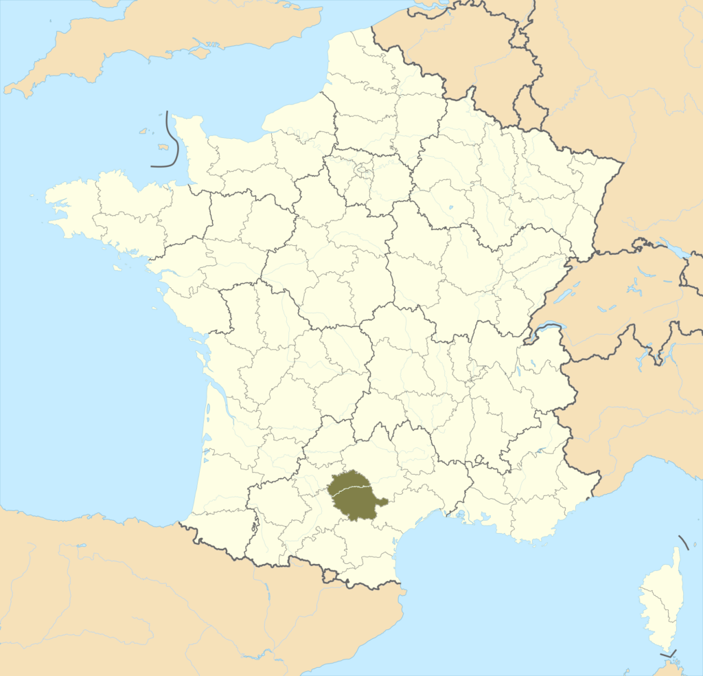 Carte de localisation du Tarn en France.