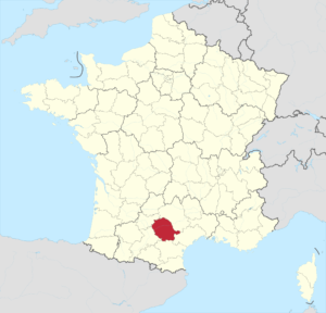 Carte de localisation du Tarn en France.