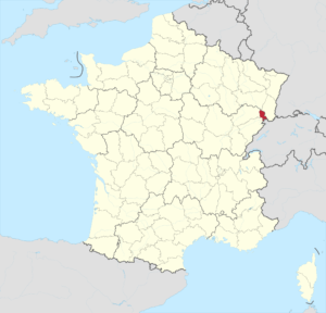 Carte de localisation du Territoire de Belfort en France.