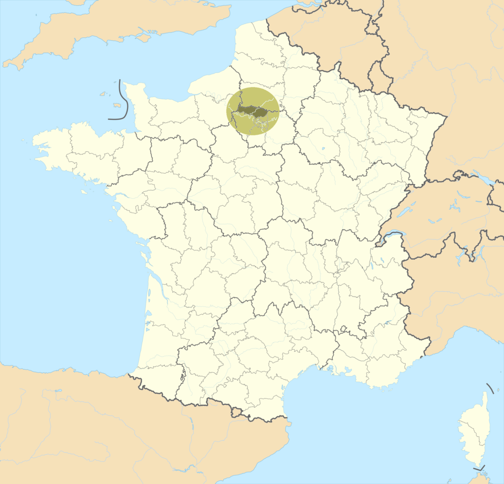 Carte de localisation du Val-d'Oise en France.