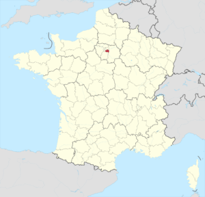Carte de localisation du Val-d'Oise en France.