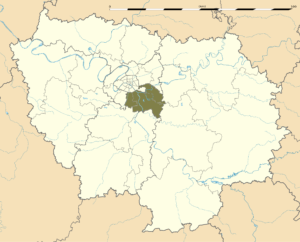 Carte de localisation du Val-de-Marne dans la région Île-de-France.