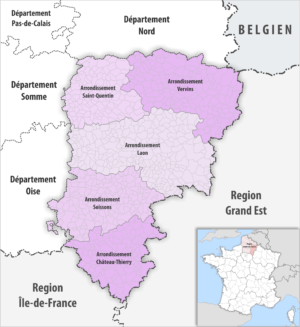 Quels sont les arrondissements du département de l’Aisne ?