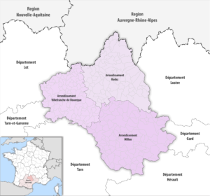 Les arrondissements du département de l’Aveyron