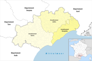 Les arrondissements du département de l’Hérault