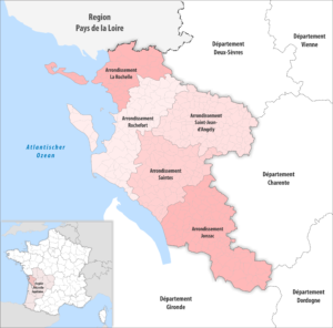 Les arrondissements du département de la Charente-Maritime