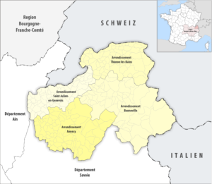 Les arrondissements du département de la Haute-Savoie