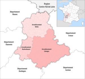 Les arrondissements du département de la Haute-Vienne