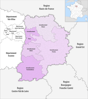 Les arrondissements du département de Seine-et-Marne