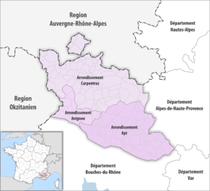 Les arrondissements du département de Vaucluse