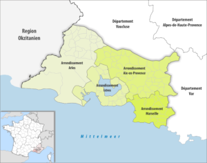 Les arrondissements du département des Bouches-du-Rhône