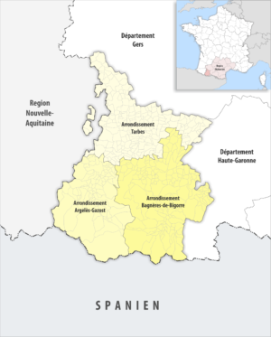 Les arrondissements du département des Hautes-Pyrénées