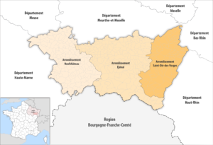 Les arrondissements du département des Vosges