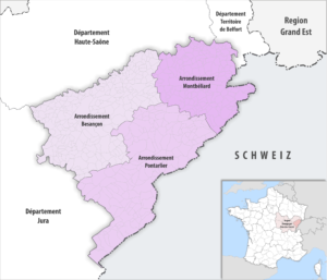 Les arrondissements du département du Doubs