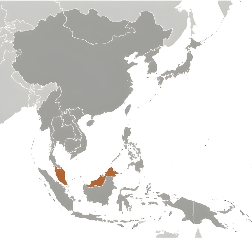 Carte de localisation de la Malaisie