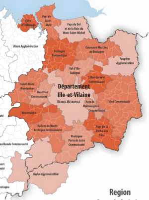 Carte des intercommunalités d’Ille-et-Vilaine
