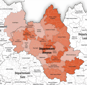 Carte des intercommunalités de l’Aveyron