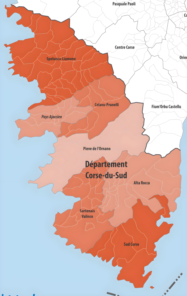 Carte des intercommunalités de la Corse-du-Sud