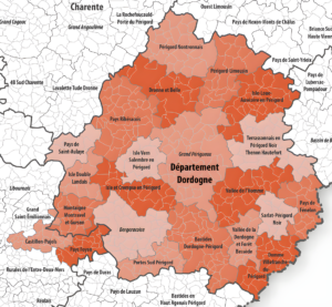 Carte des intercommunalités de la Dordogne
