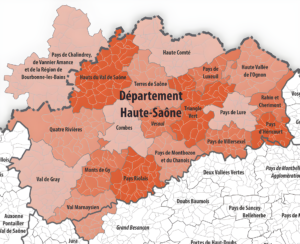 Carte des intercommunalités de la Haute-Saône