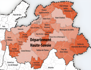 Carte des intercommunalités de la Haute-Savoie