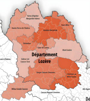 Carte des intercommunalités de la Lozère