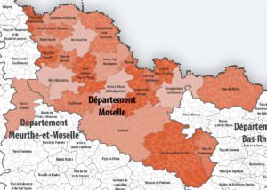 Carte des intercommunalités de la Moselle