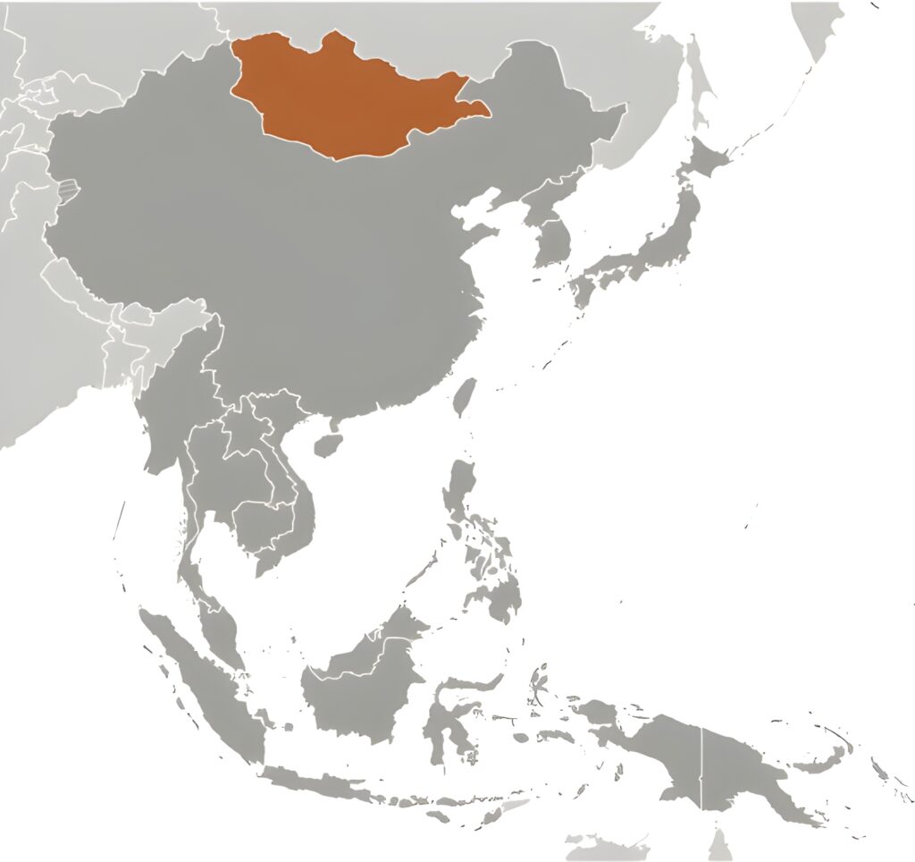 Carte de localisation de la Mongolie