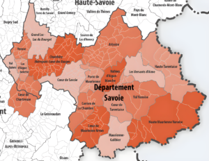 Carte des intercommunalités de la Savoie