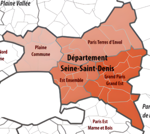 Carte des intercommunalités de la Seine-Saint-Denis