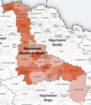 Carte des intercommunalités de Meurthe-et-Moselle