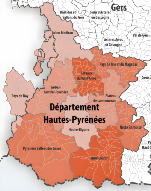 Carte des intercommunalités des Hautes-Pyrénées