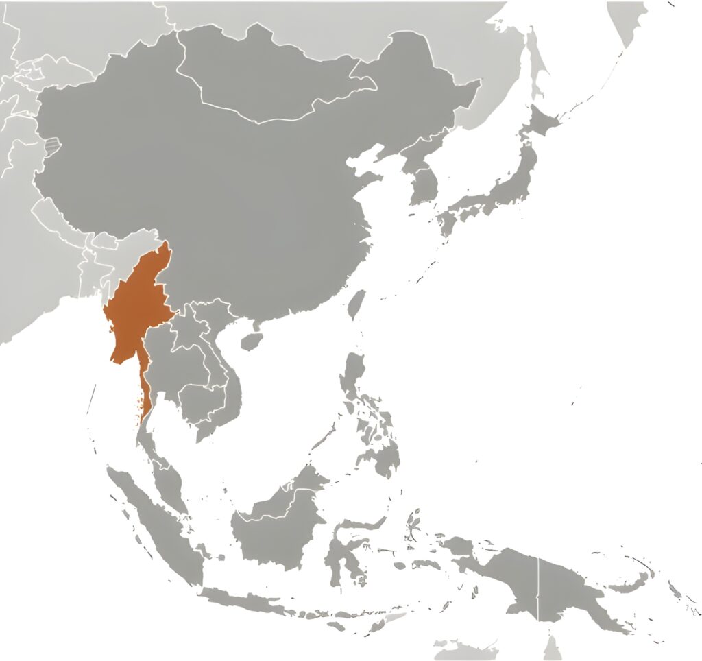 Carte de localisation de la Birmanie