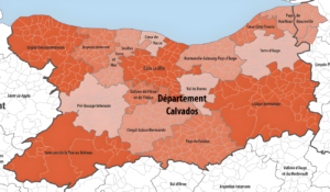Carte des intercommunalités du Calvados