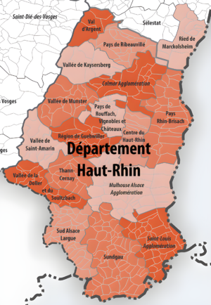 Carte des intercommunalités du Haut-Rhin