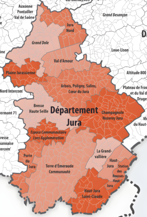 Carte des intercommunalités du Jura