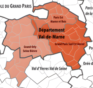 Carte des intercommunalités Val-de-Marne