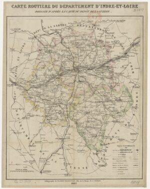 Carte routière du département d’Indre-et-Loire 1857