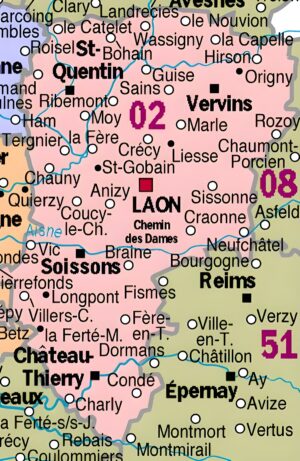 Carte des principales communes de l’Aisne