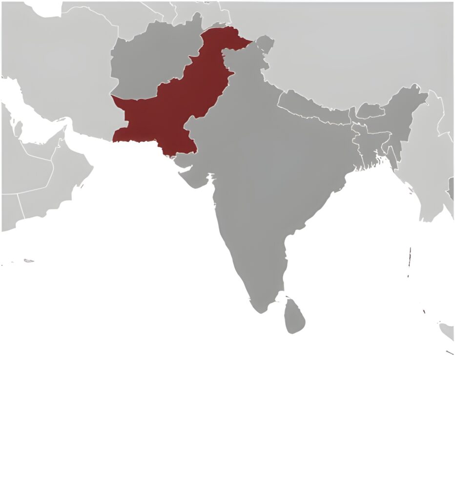 Carte de localisation du Pakistan