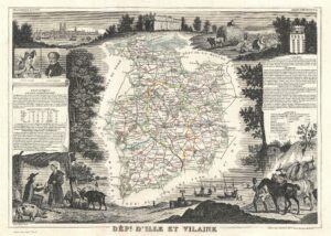 Carte du département d’Ille-et-Vilaine 1852