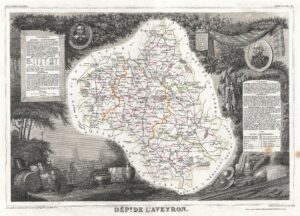 Carte du département de l’Aveyron 1852
