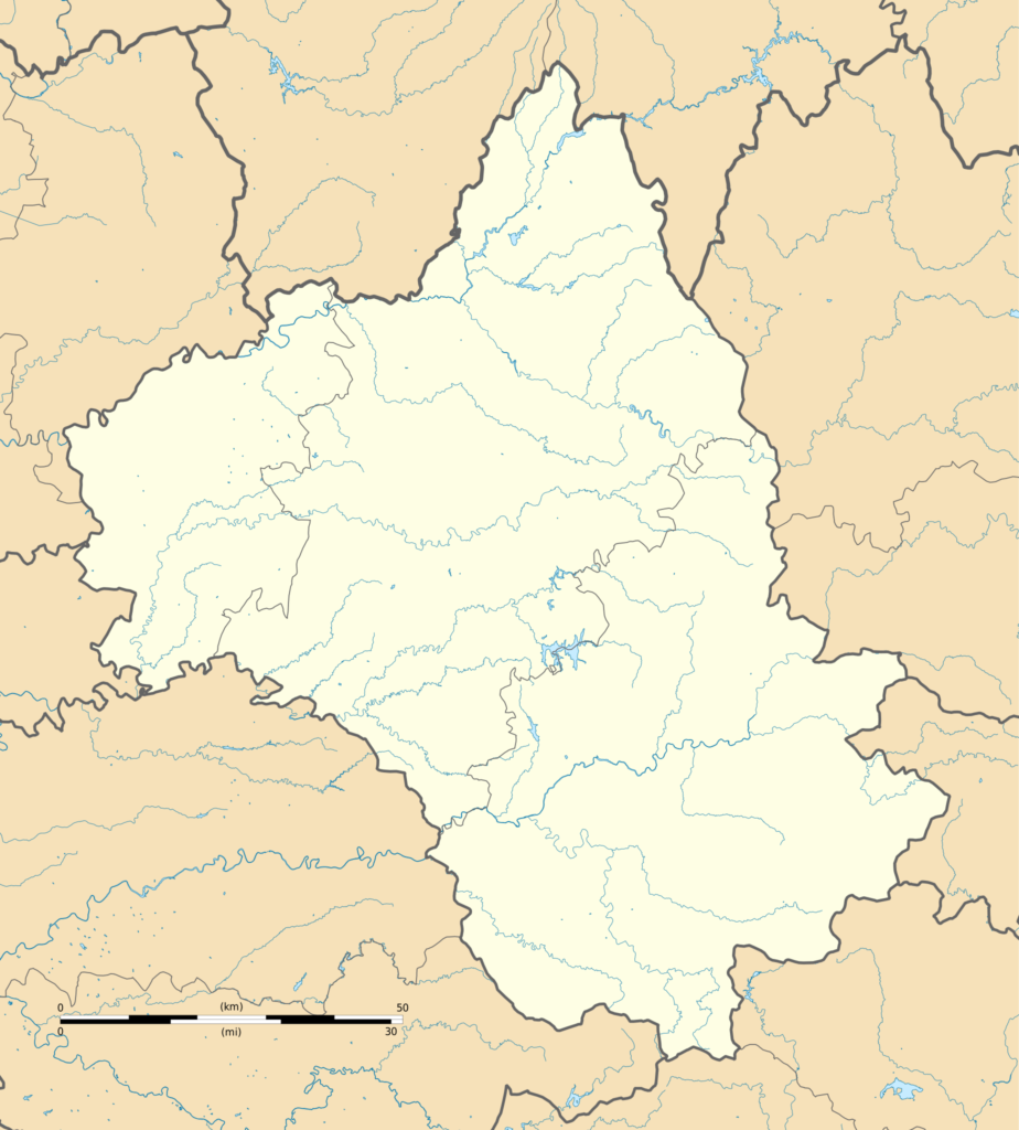 Carte vierge du département de l’Aveyron.